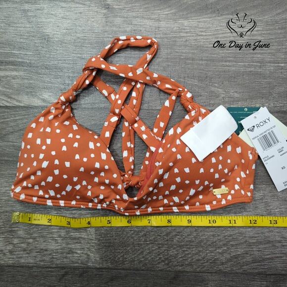 Roxy Tropical Oasis Knotted Triangle Bikini Top Size XS - Picture 5 of 6
